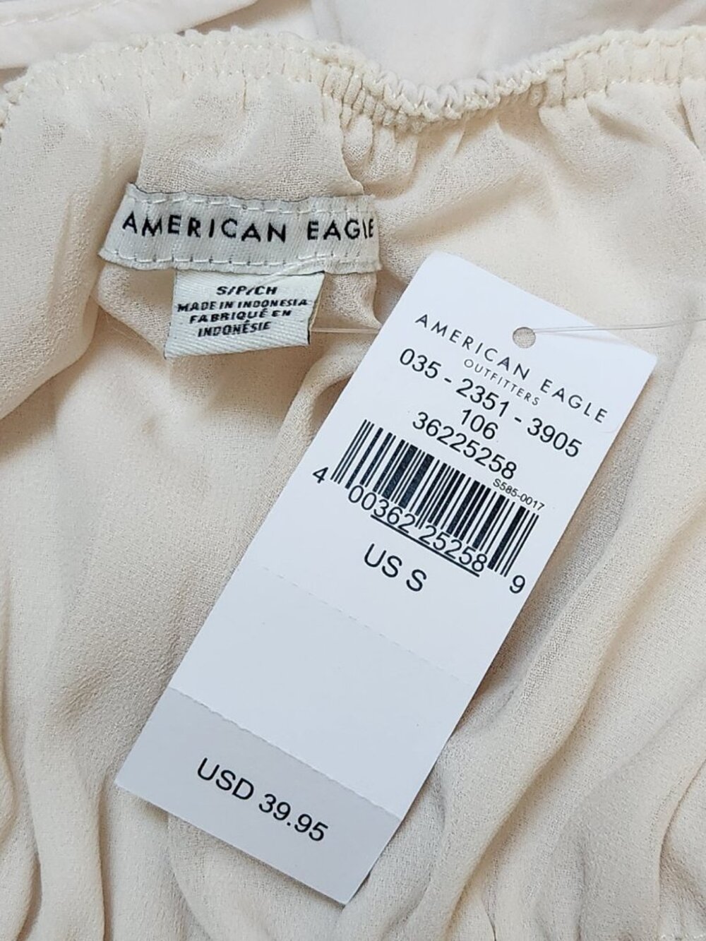 AMERICAN EAGLE AE Button Front Eyelet Ribbon Cami - Small - NEW NWT - Picture 4 of 4